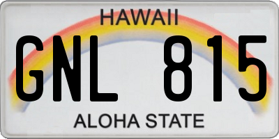 HI license plate GNL815