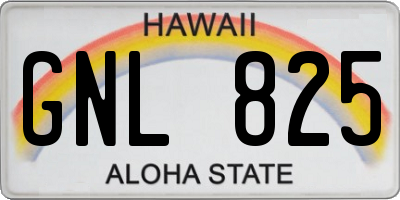 HI license plate GNL825
