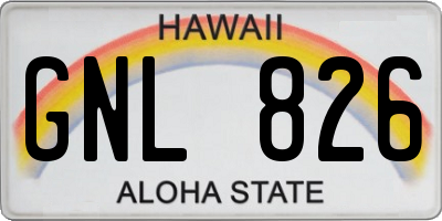 HI license plate GNL826