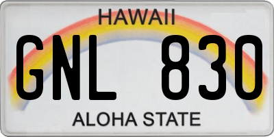 HI license plate GNL830