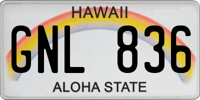 HI license plate GNL836