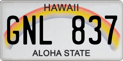 HI license plate GNL837