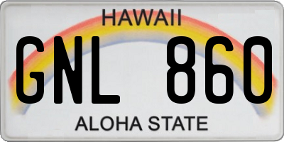 HI license plate GNL860