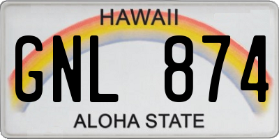 HI license plate GNL874