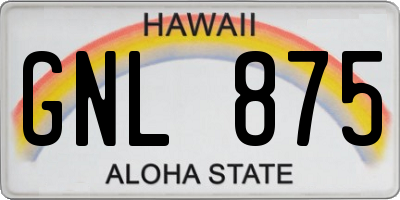 HI license plate GNL875