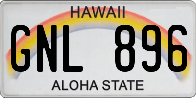 HI license plate GNL896