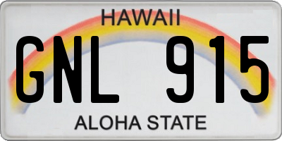 HI license plate GNL915