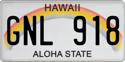 HI license plate GNL918