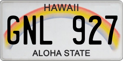 HI license plate GNL927