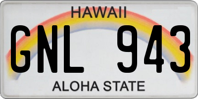 HI license plate GNL943
