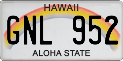 HI license plate GNL952