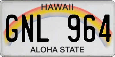 HI license plate GNL964