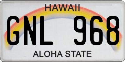 HI license plate GNL968