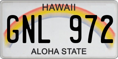HI license plate GNL972