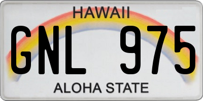 HI license plate GNL975
