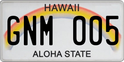 HI license plate GNM005