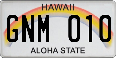 HI license plate GNM010