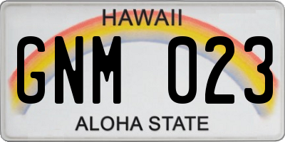 HI license plate GNM023
