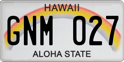 HI license plate GNM027