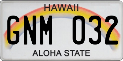 HI license plate GNM032