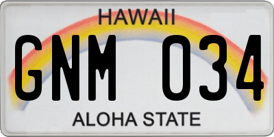 HI license plate GNM034
