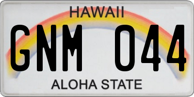 HI license plate GNM044