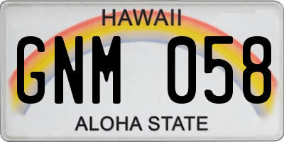 HI license plate GNM058