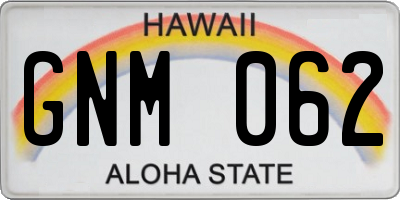 HI license plate GNM062