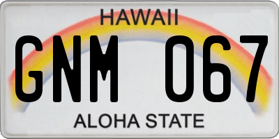 HI license plate GNM067