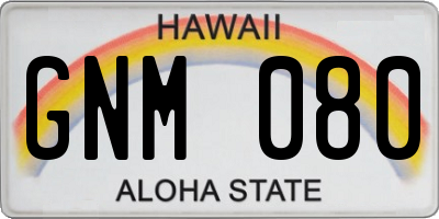 HI license plate GNM080