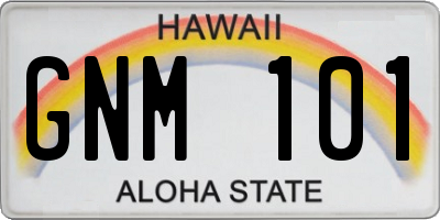 HI license plate GNM101