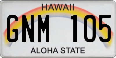 HI license plate GNM105