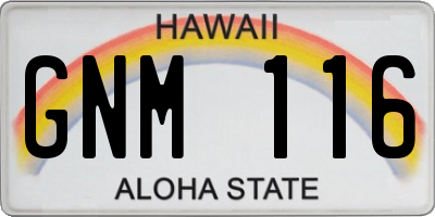 HI license plate GNM116