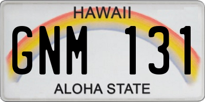 HI license plate GNM131