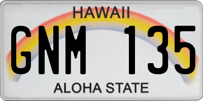 HI license plate GNM135