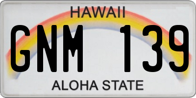 HI license plate GNM139