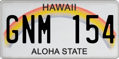 HI license plate GNM154