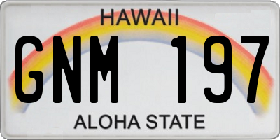 HI license plate GNM197