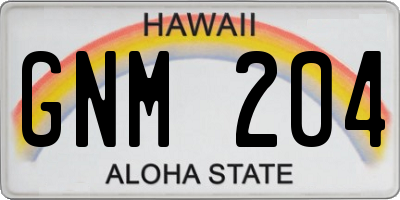 HI license plate GNM204