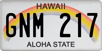 HI license plate GNM217