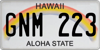 HI license plate GNM223