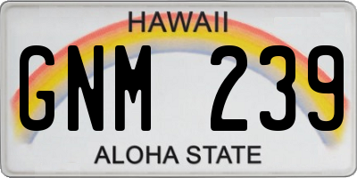 HI license plate GNM239
