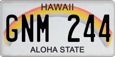 HI license plate GNM244