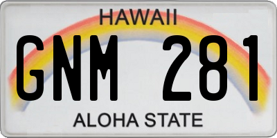 HI license plate GNM281