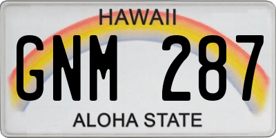HI license plate GNM287