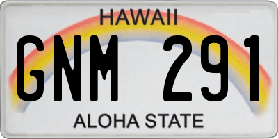 HI license plate GNM291