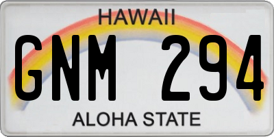 HI license plate GNM294