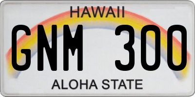 HI license plate GNM300