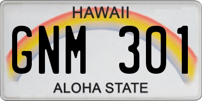 HI license plate GNM301