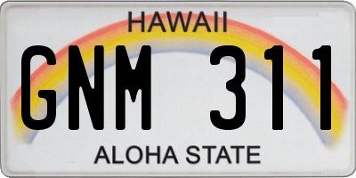 HI license plate GNM311
